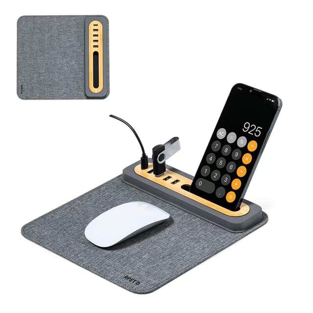 USB Çoklayıcı Mousepad - Kadife Bambu