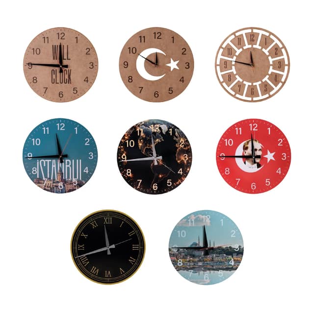 Ahşap Duvar Saati Ø 330 mm - Ahşap