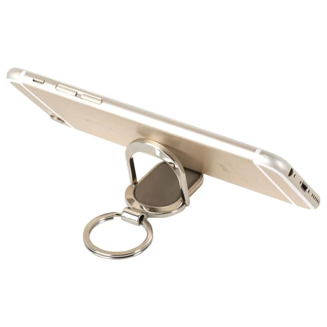 Telefon Standlı Metal Anahtarlık - Gümüş