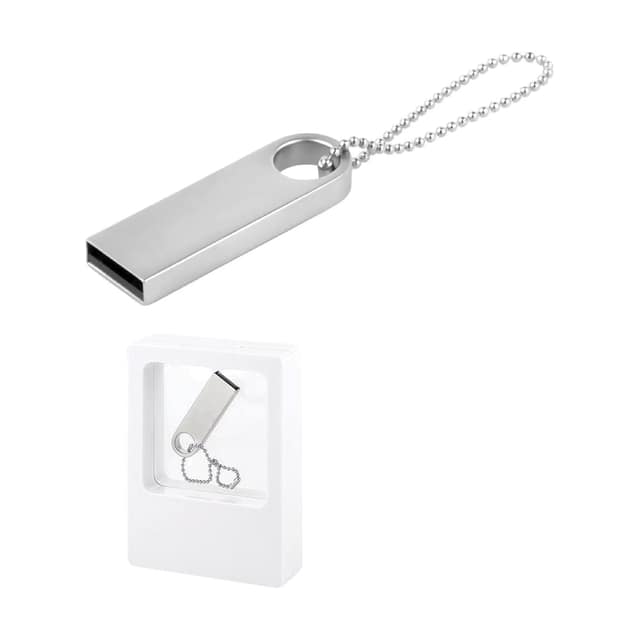 128 GB Metal Anahtarlık USB Bellek - Gümüş / 128 GB