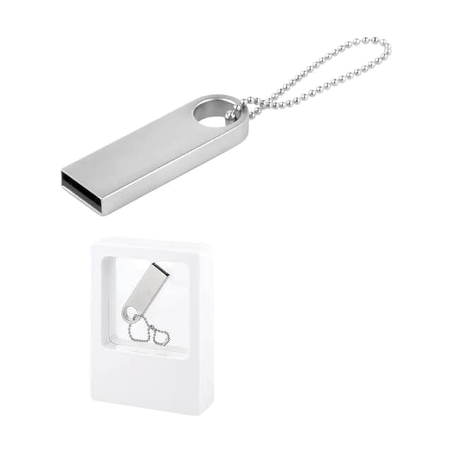 32 GB Metal Anahtarlık USB Bellek - Gümüş / 32 GB
