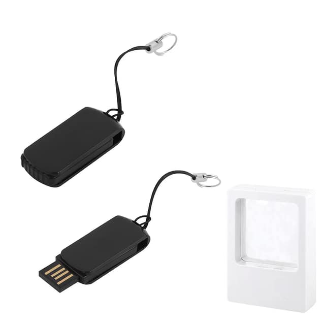 8 GB Döner Mekanizmalı Plastik USB Bellek - Siyah / 8 GB