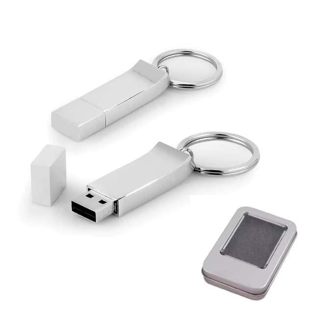 16 GB Metal Anahtarlık USB Bellek - Gümüş / 16 GB
