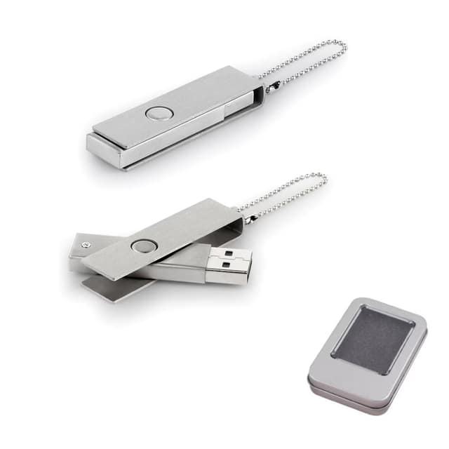 16 GB Metal Anahtarlık USB Bellek - Gümüş / 16 GB