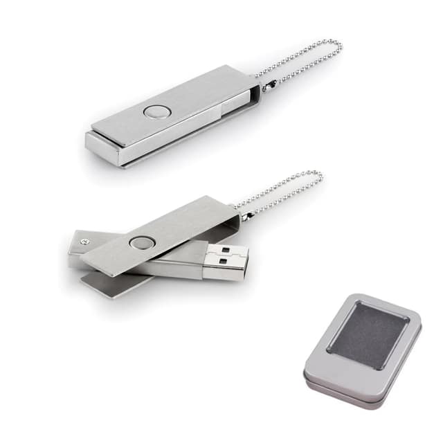 8 GB Metal Anahtarlık USB Bellek - Gümüş / 8 GB