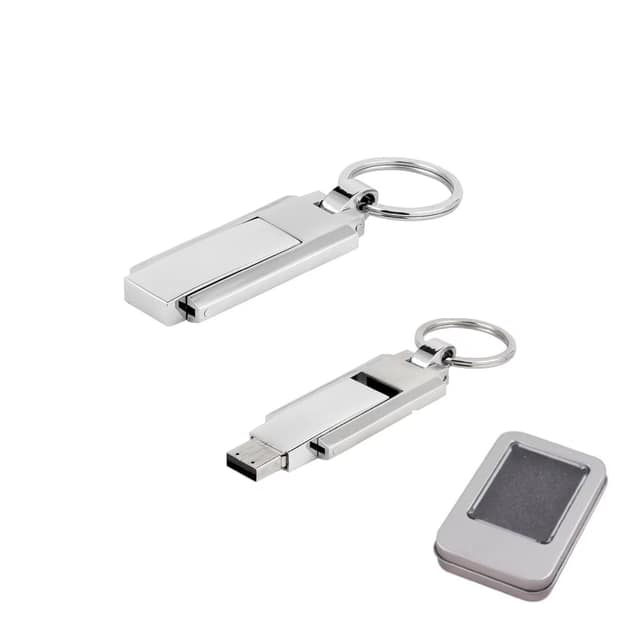 8 GB Metal Anahtarlık USB Bellek - Gümüş / 8 GB