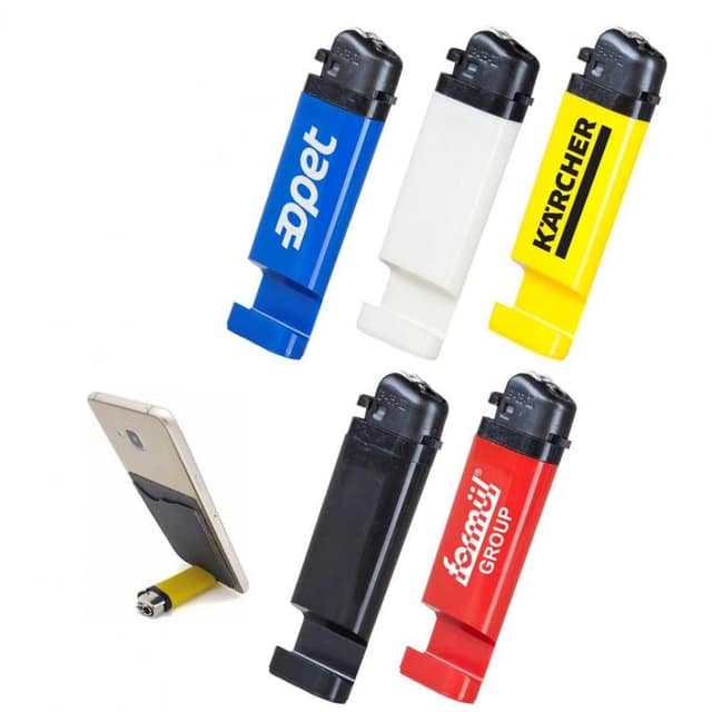 Telefon Standlı Taşlı Sibopsuz Çakmak - BEYAZ
