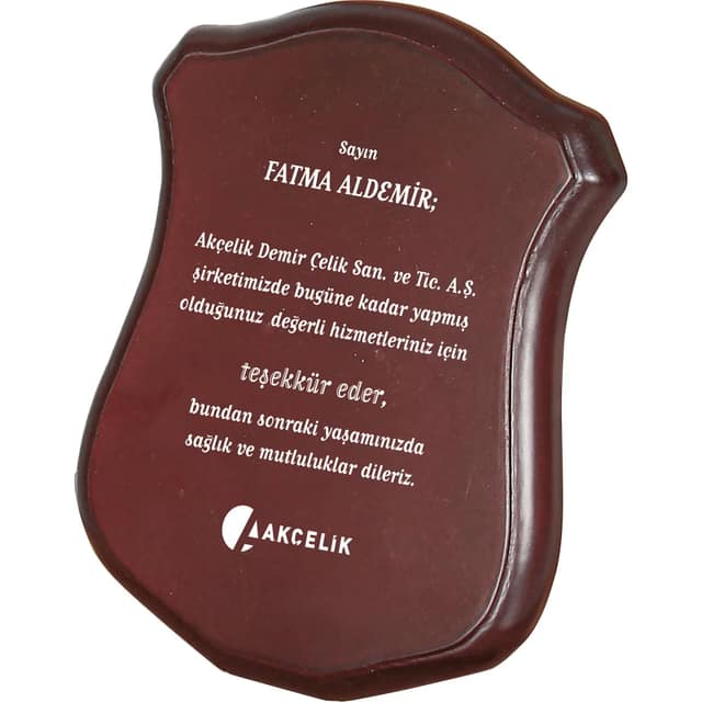 Ahşap Plaket - 12 x 19 cm