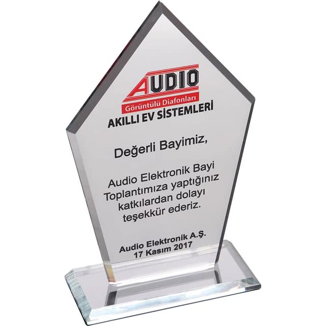 Kristal Plaket - Şeffaf / 12 x 21 cm