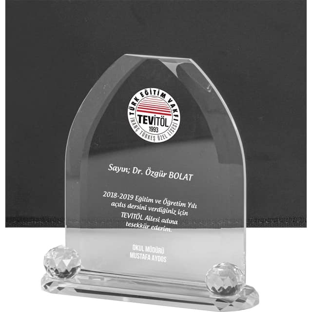 Kristal Plaket - 18,5 x 18,5 cm