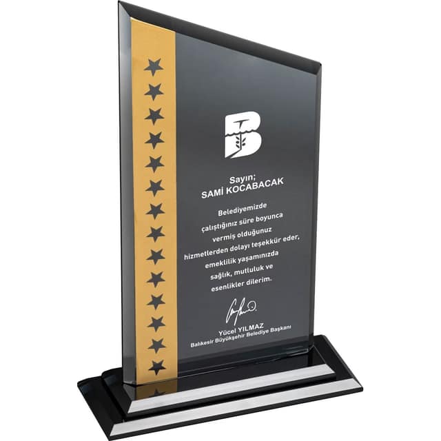 Kristal Plaket - 15 x 25 cm