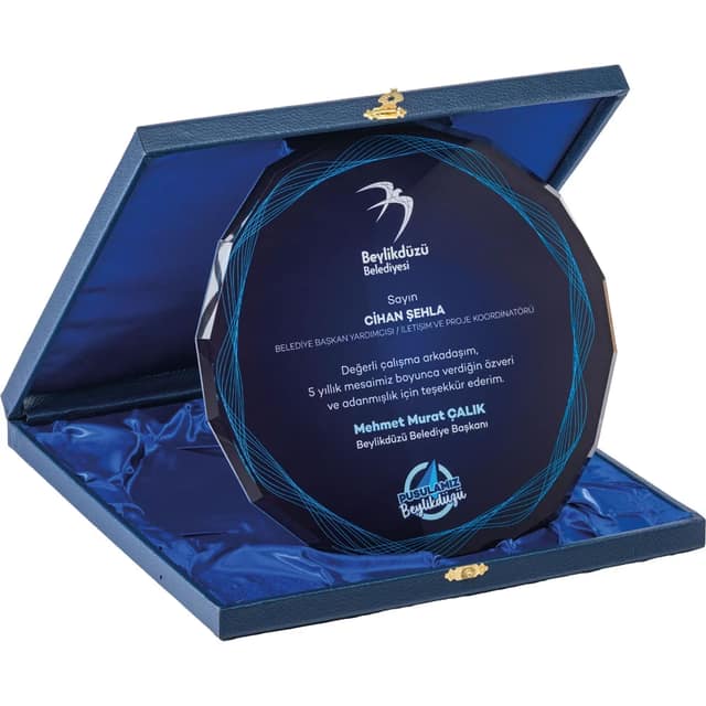 Kutulu Kristal Plaket - 25 x 25 cm