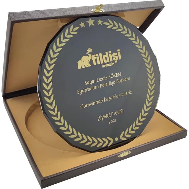 Kutulu Kristal Plaket - 25 x 25 cm