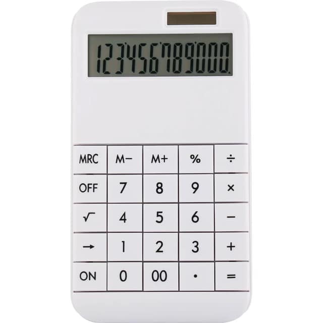 Hesap Makinesi - Beyaz / 102 x 184 mm