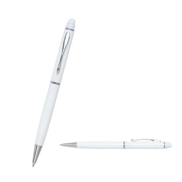 Metal Tükenmez Touchpen Kalem - Beyaz
