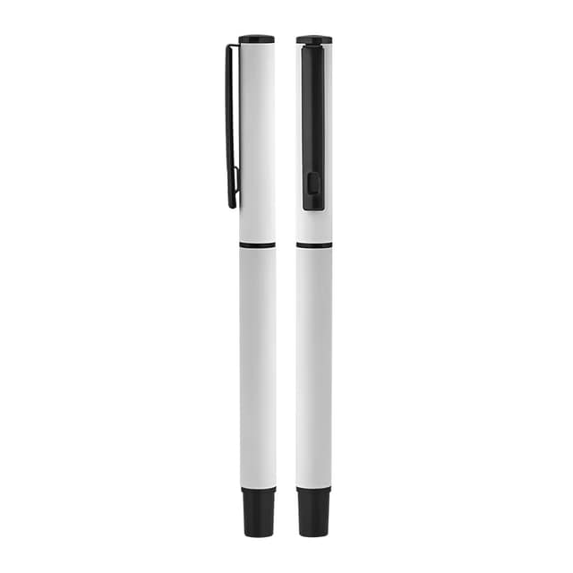 BELEK Metal Roller Süper Jel Refil Kalem Ruber - Beyaz