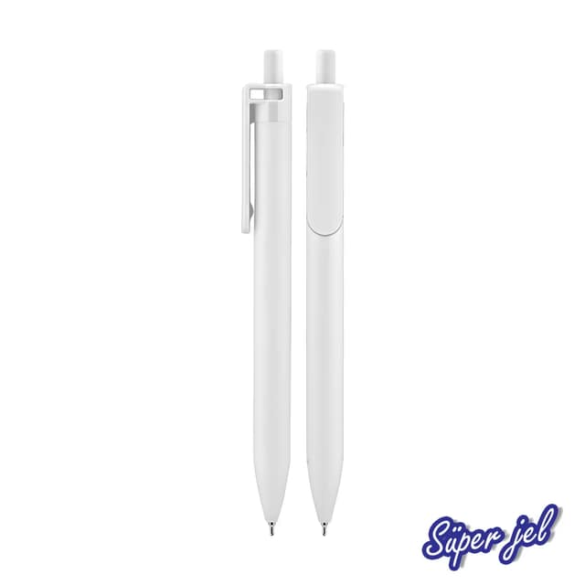 Plastik Süper Jel Refil Kalem - Beyaz