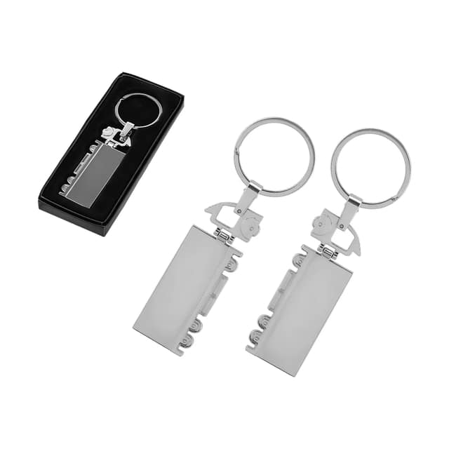 Çift Taraflı Metal Tır Anahtarlık - Silver