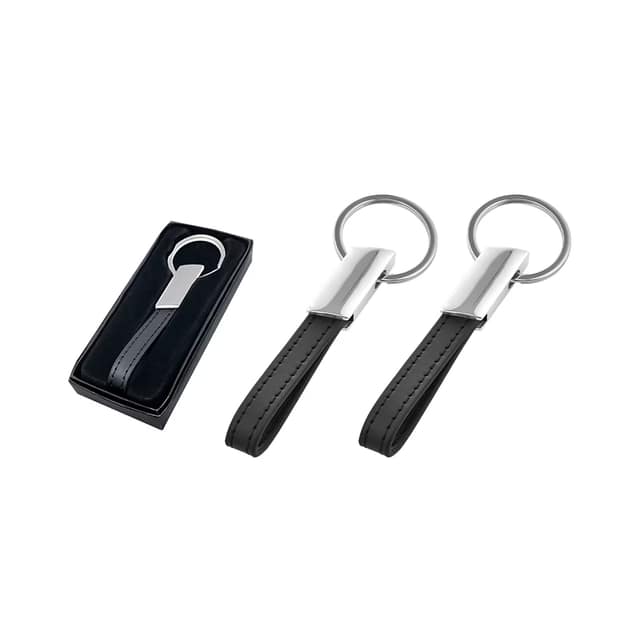 Çift Taraflı Metal Anahtarlık - Silver - Siyah