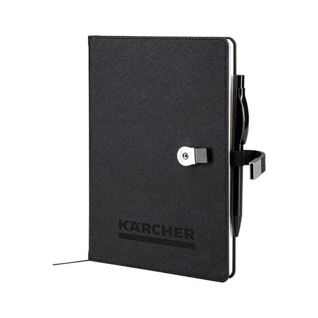 15 x 21 Termo Deri USB'li Defter - Siyah