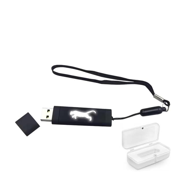 F-200-32 32 GB Işıklı Rubber Usb - Siyah - Beyaz Işık / 32 GB