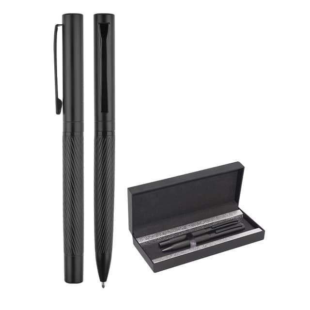 Metal Roller & Tükenmez Kalem Seti - Siyah