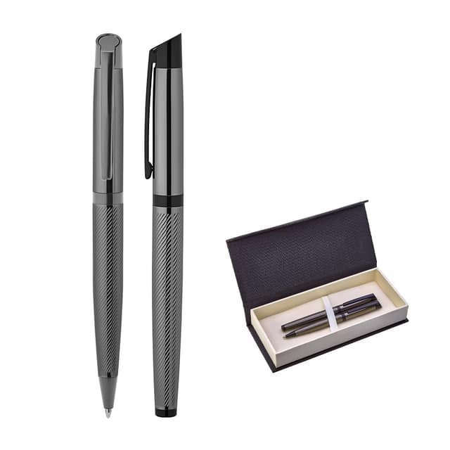 Metal Roller & Tükenmez Kalem Seti - Füme