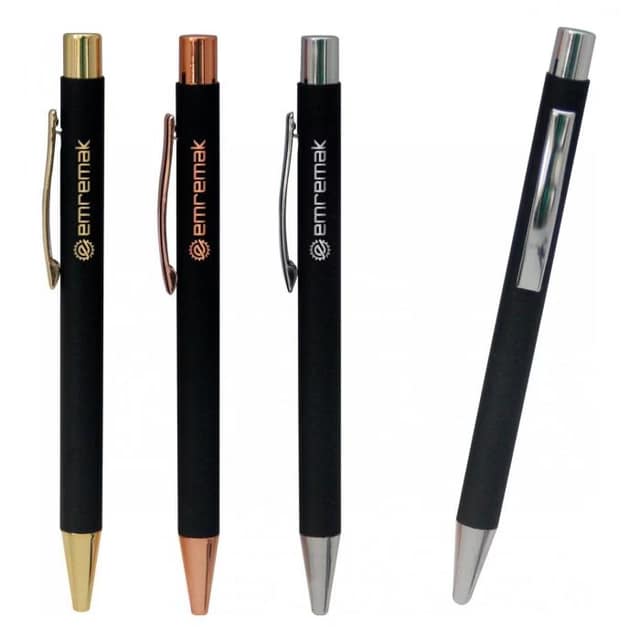 Metal Tükenmez Touchpen Rubber Gövde Kalem