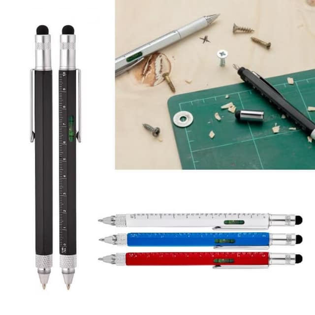 Metal Su Terazili - Tornavidalı Touchpen Mühendis Kalem
